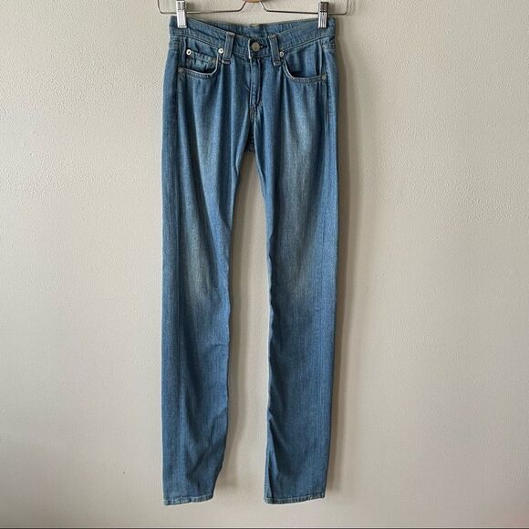 Rag & Bone Denim Blue Paper bag Skinny Pants - Size: 24 - Picture 8 of 9